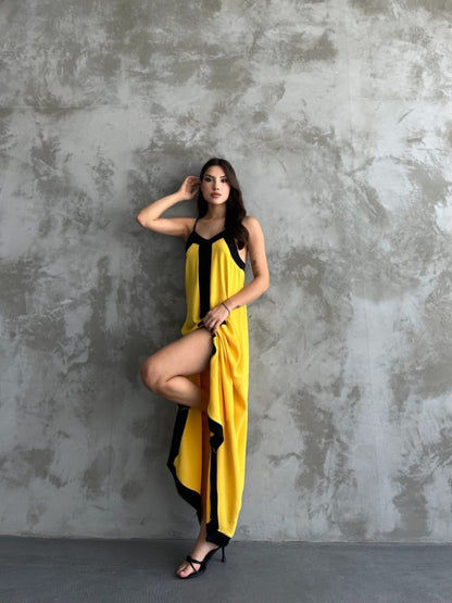 Askılı Maxi Boy Elbise