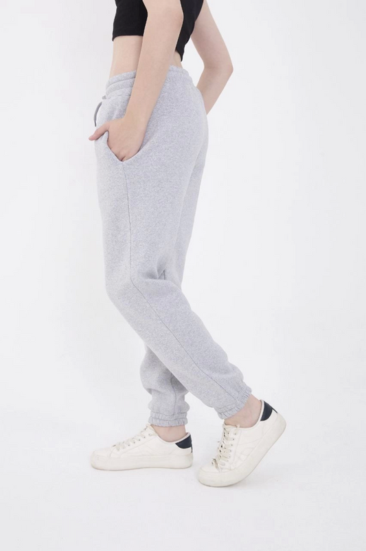 Üç İplik Lastikli Baskılı Eşofman Pantolon - Gri