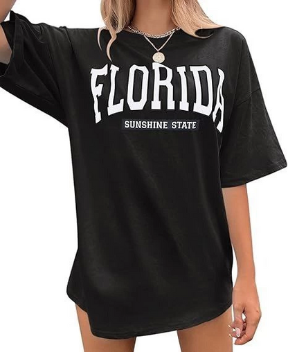 Bisiklet Yaka Baskılı T-shirt - Siyah