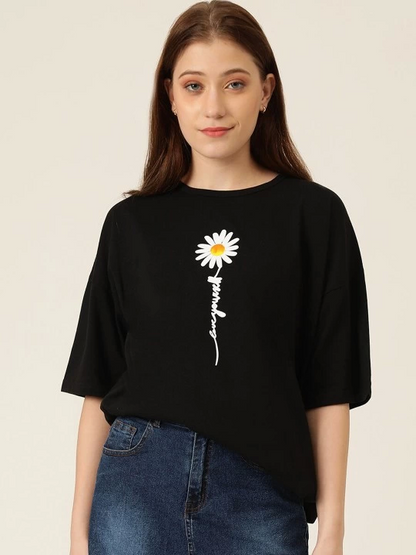 Baskılı T-shirt - Siyah