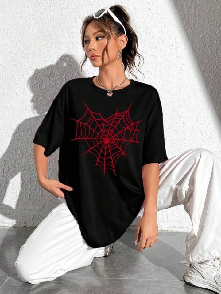 Baskılı T-shirt - Siyah