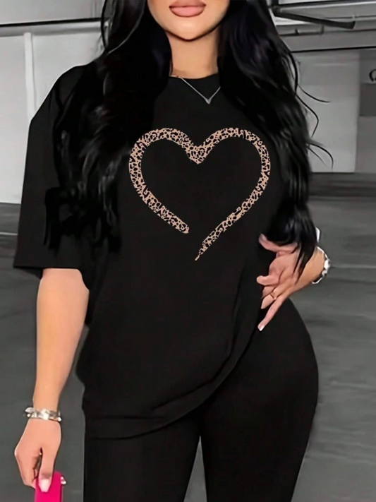 Baskılı T-shirt - Siyah