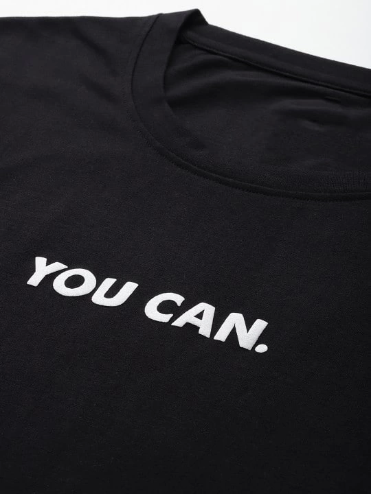 Baskılı Oversize T-shirt - Siyah