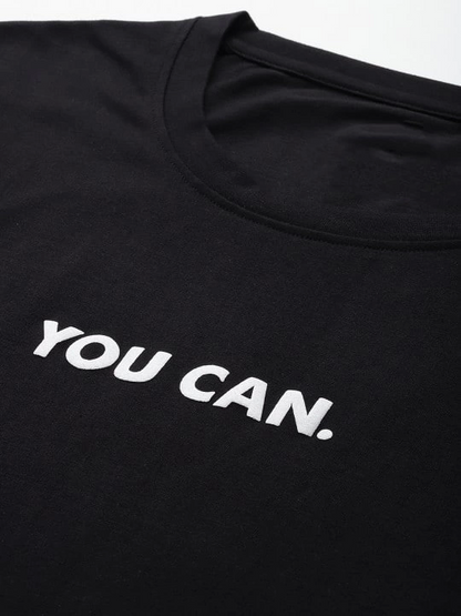 Baskılı Oversize T-shirt - Siyah