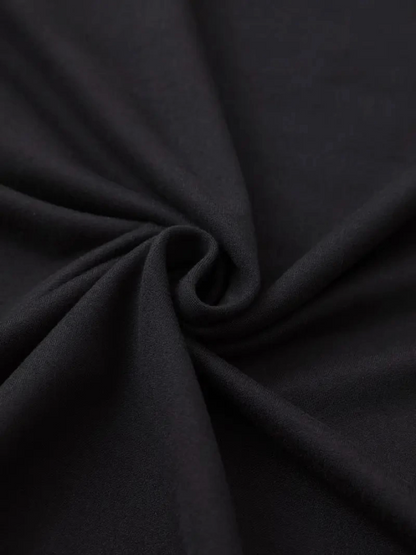 Baskılı Oversize Bisiklet Yaka T-shirt - Siyah