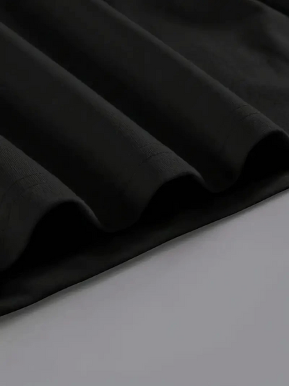 Baskılı Oversize Bisiklet Yaka T-shirt - Siyah