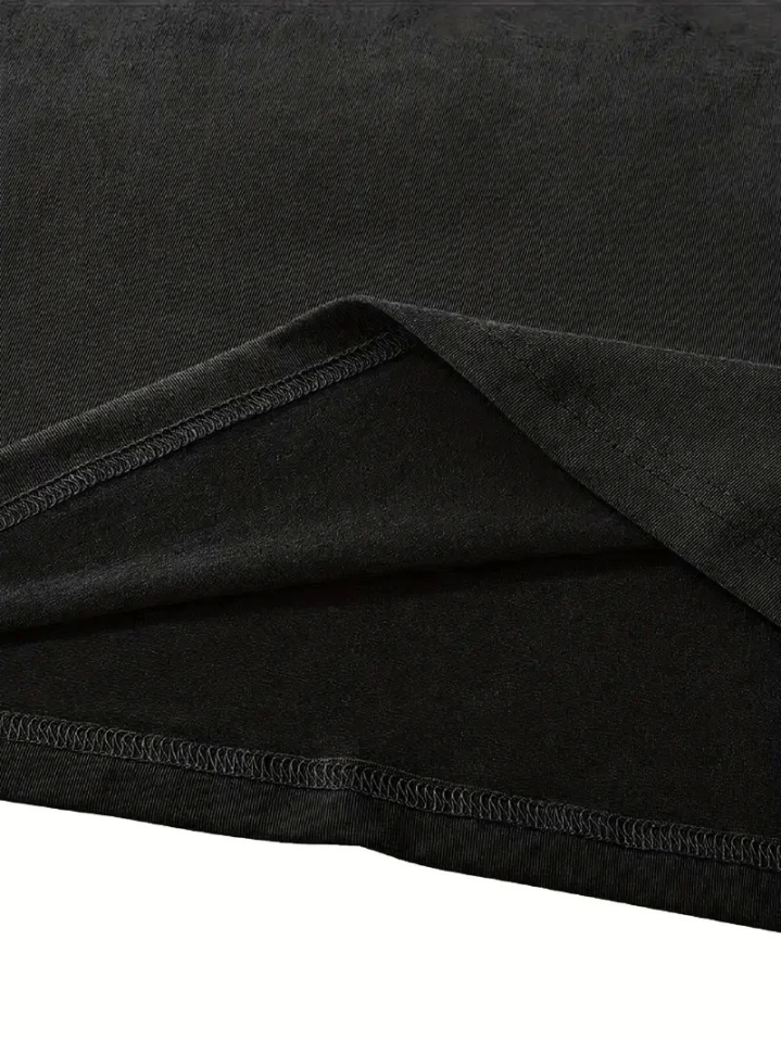 Fiyonk Baskılı Siyah Oversize Unisex T-shirt- Siyah