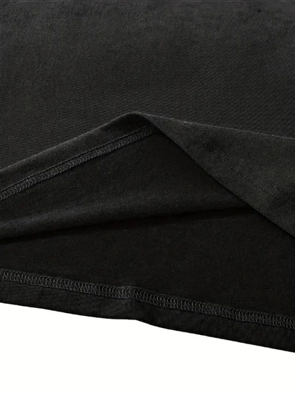 Fiyonk Baskılı Siyah Oversize Unisex T-shirt- Siyah