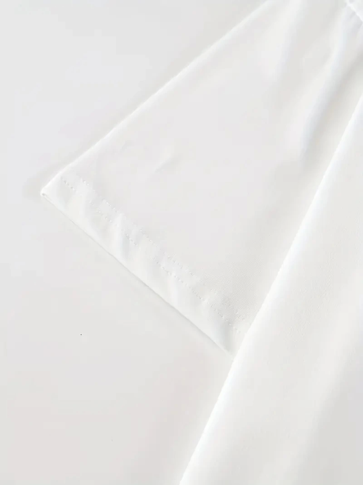 New York Baskılı Oversize Bisiklet Yaka T-shirt - Beyaz