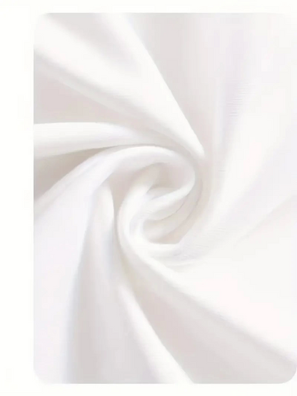 Baskılı Oversize Bisiklet Yaka T-shirt - Beyaz