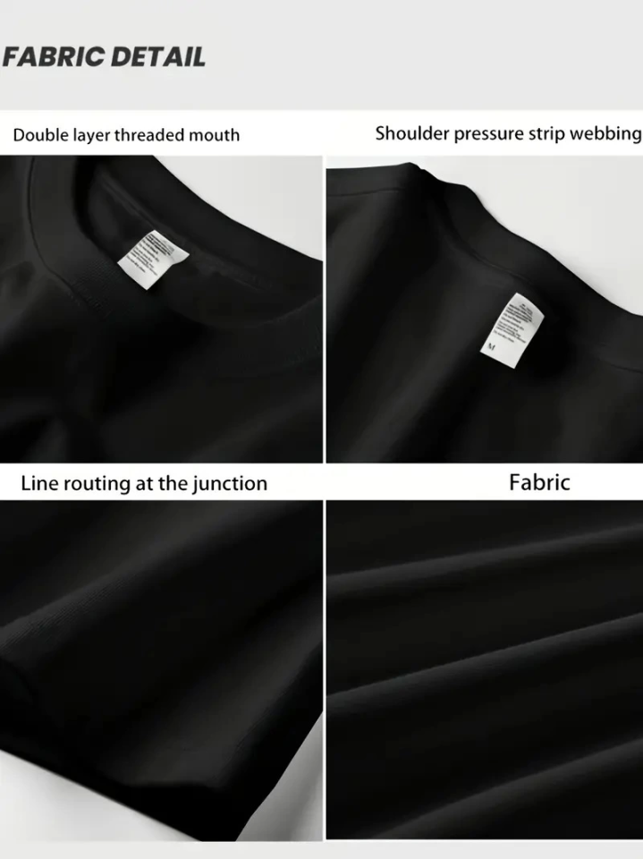 Baskılı Oversize Bisiklet Yaka T-shirt - Siyah