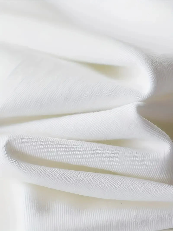 Rahat Bisiklet Yaka Tişört, Yaratıcı Karikatür Baskı - Yumuşak Polyester, Her Mevsim Giyilebilir- Beyaz