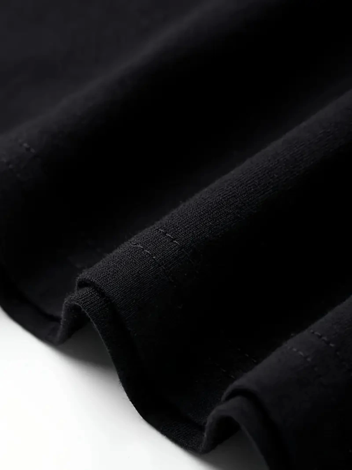 Geniş Kesim Pamuklu Tişört - GANDHI The Project Baskılı, Siyah, Rahat Kesim, Kısa Kollu, Günlük Kıyafet, Her Gün Giyilebilecek Tişört- Siyah