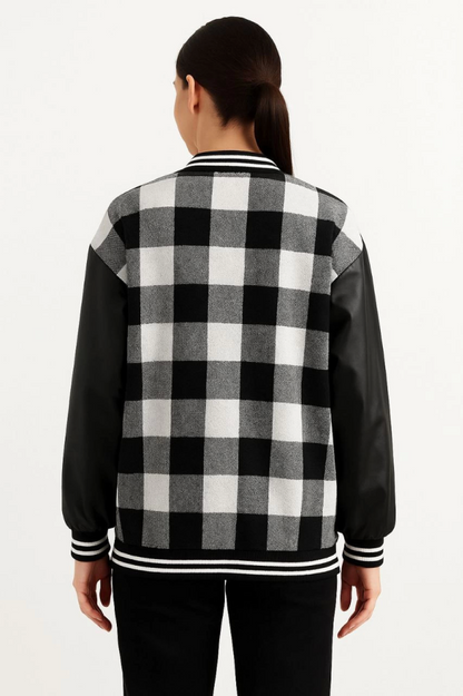 Kolları Suni Deri Içi Astarlı Oduncu Kolej Içi Ceket - Gri