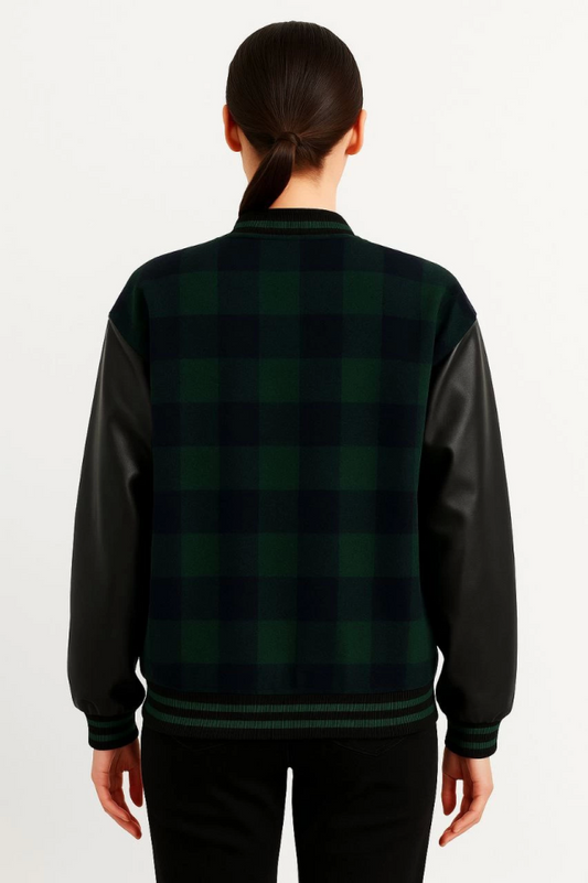 Kolları Suni Deri Içi Astarlı Oduncu Kolej Içi Ceket - Haki