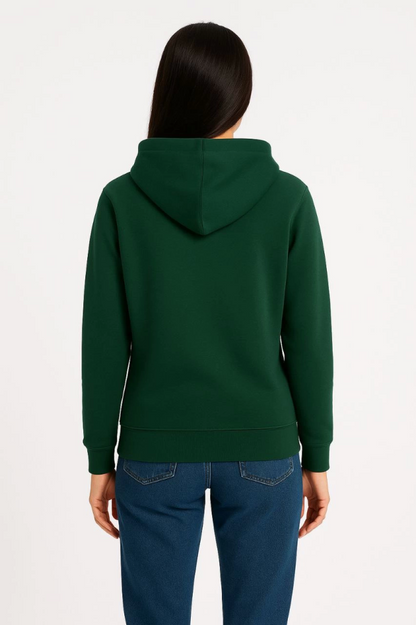Üç İplik Kapüşonlu Kanguru Çepli SweatShirt Hoodie - Haki