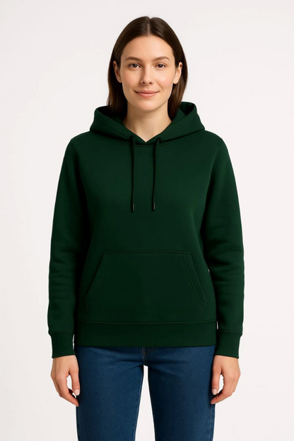 Üç İplik Kapüşonlu Kanguru Çepli SweatShirt Hoodie - Haki