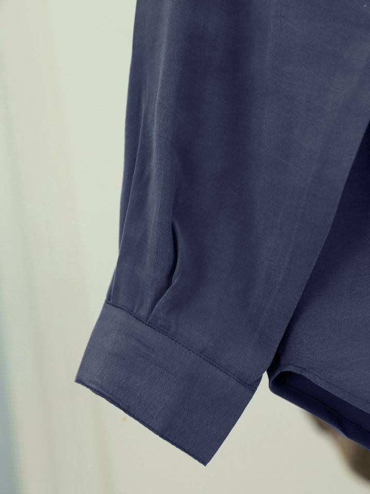 Oval Kesim Tensel Cupra Gömlek -Laci