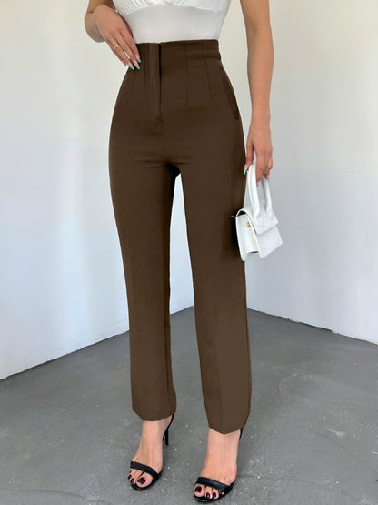 Cep Detaylı Yüksek Bel Pantolon -K. Kahve