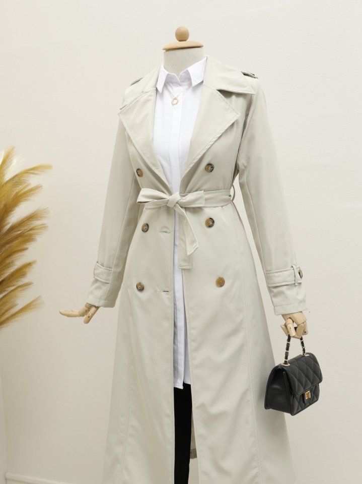 Astarlı Kemerli Trenckot -Taş