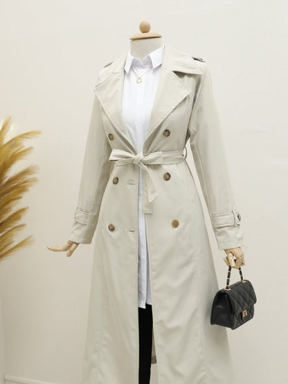 Astarlı Kemerli Trenckot -Taş