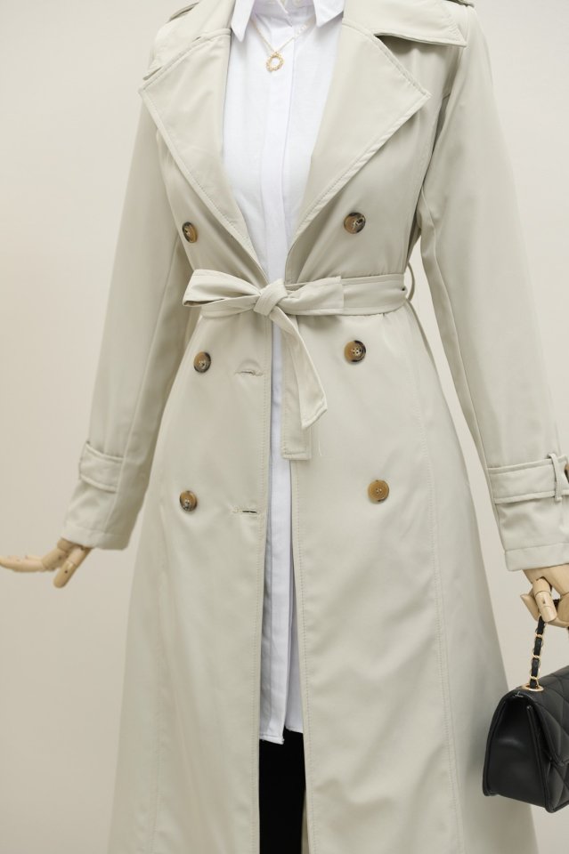 Astarlı Kemerli Trenckot -Taş