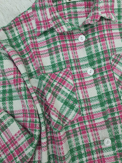 Boydan Düğmeli Çift Cepli Tüvit Gömlek  -Pembe