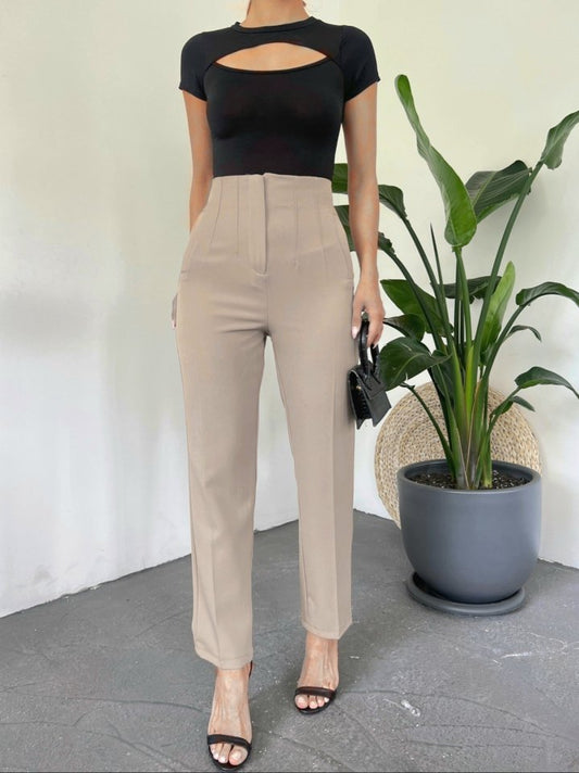 Zra Pileli Havuç Pantolon -Bej