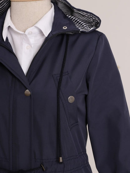 Astarı Çizgili Trençkot     -Laci