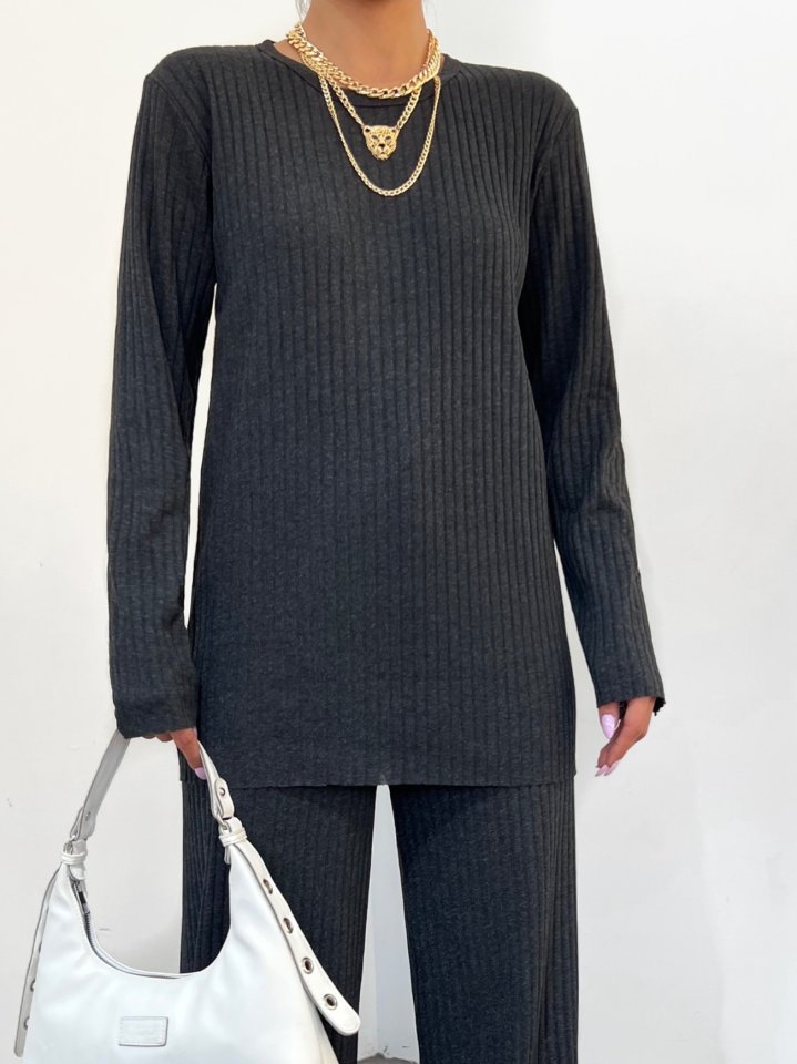 Bisiklet Yaka Kaşkorse Takım -Füme