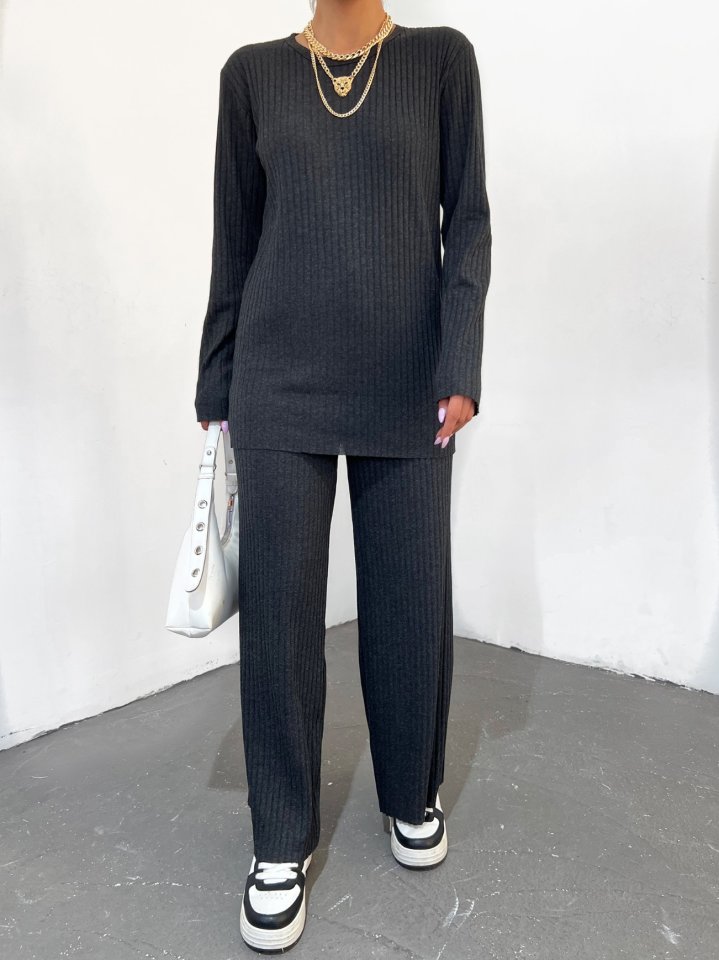 Bisiklet Yaka Kaşkorse Takım -Füme