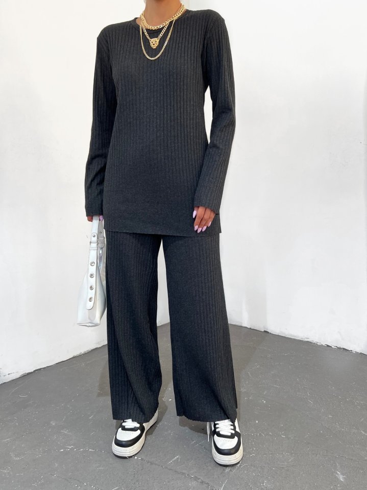 Bisiklet Yaka Kaşkorse Takım -Füme