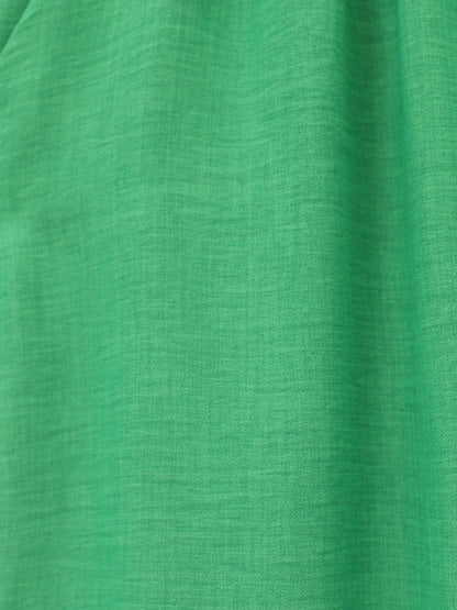 Beli Lastikli Çift Cepli Salaş Pantolon -Yeşil