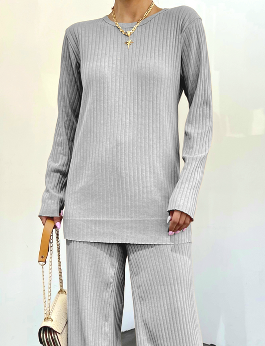 Bisiklet Yaka Kaşkorse Takım    -Açık Gri