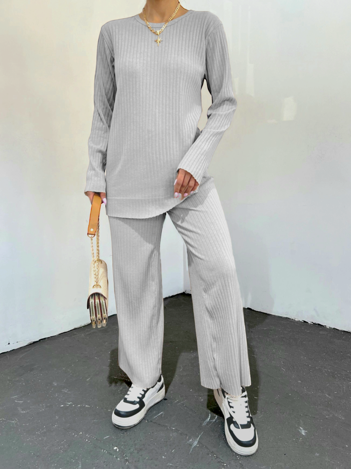 Bisiklet Yaka Kaşkorse Takım    -Açık Gri