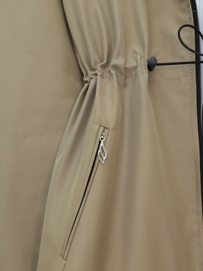 Çıkma Kapşonlu Yıldız Metal Detaylı Kaban  -Taş