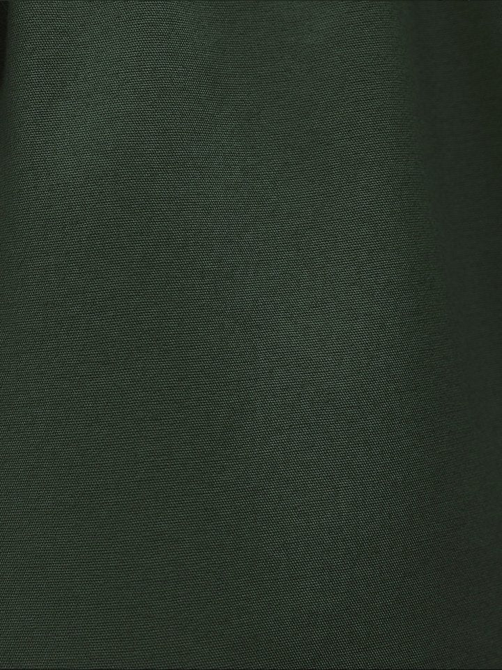 Bağcık Detaylı Bol Paça Beli Lastikli Keten Pantolon -Haki