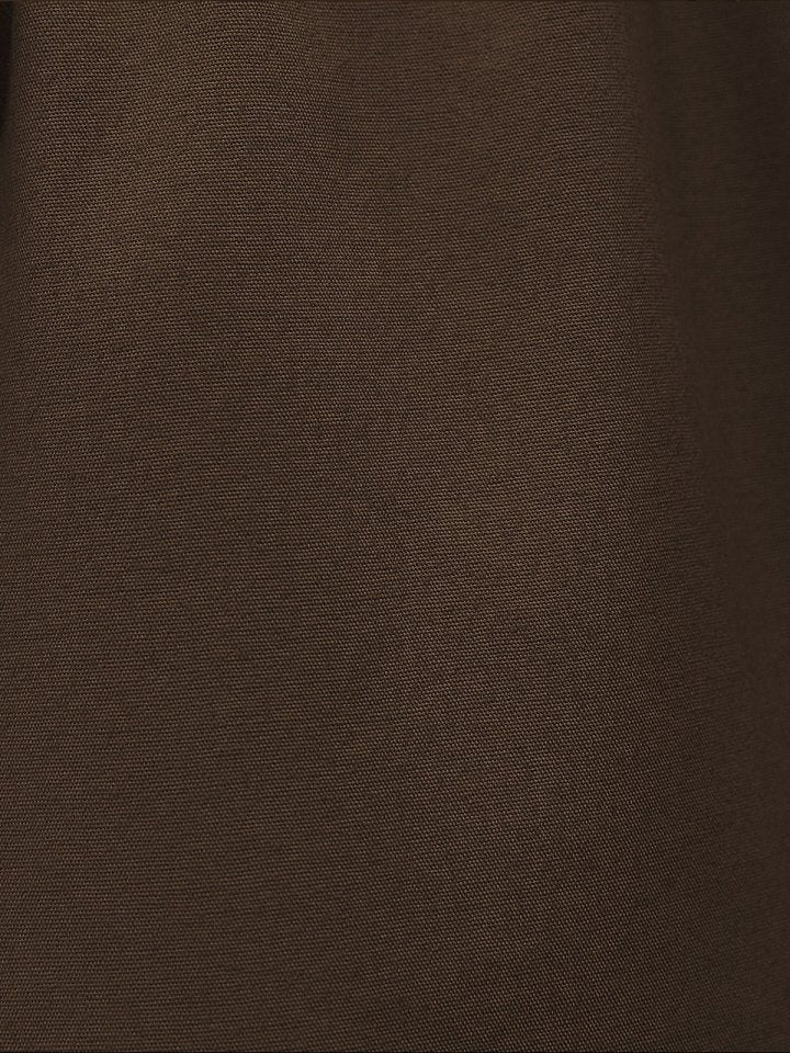 Bağcık Detaylı Bol Paça Beli Lastikli Keten Pantolon -Kahve