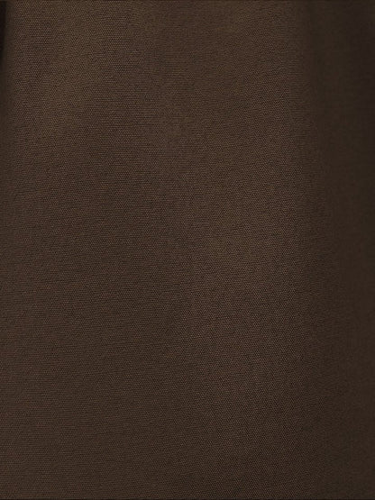 Bağcık Detaylı Bol Paça Beli Lastikli Keten Pantolon -Kahve