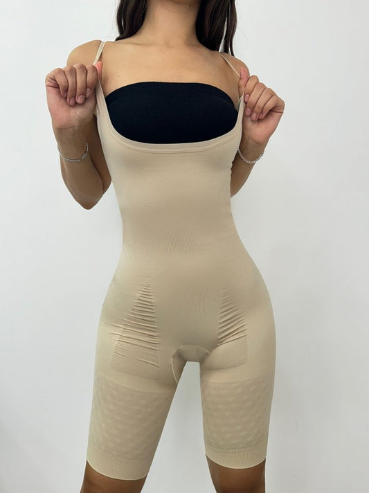 Ayar Askılı Dabıl Boy Korse -Krem