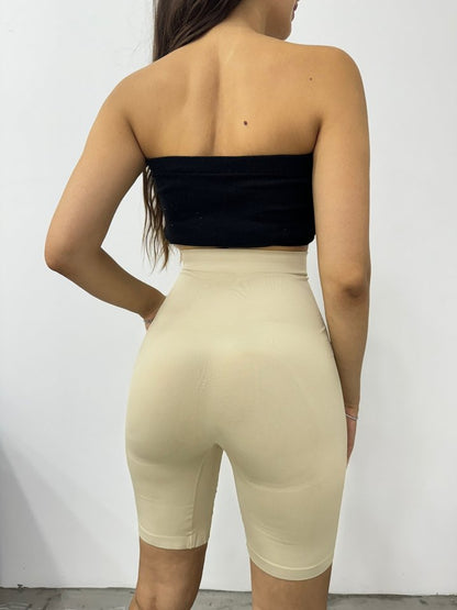 Silikonlu Uzun Paçalı Korse -Krem