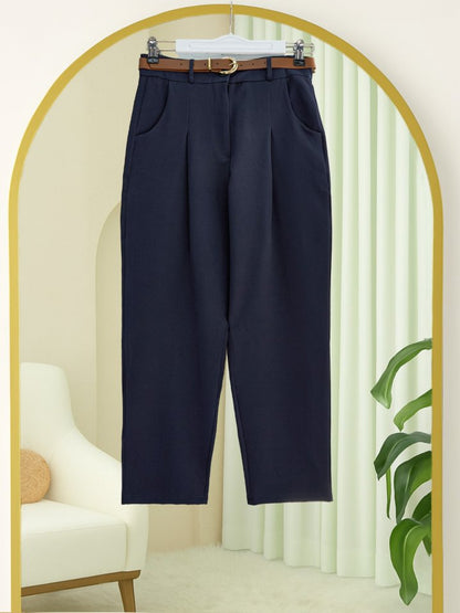 Pileli Cepli Kemerli Bilek Pantolon -Laci