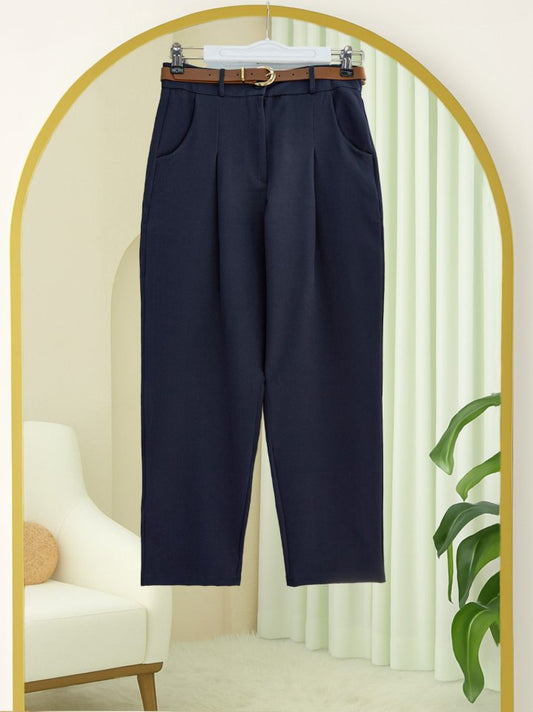 Pileli Cepli Kemerli Bilek Pantolon -Laci