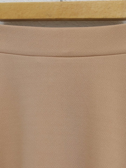 İthal Likralı Krep Kumaş Kiloş Çan Etek -Vizon