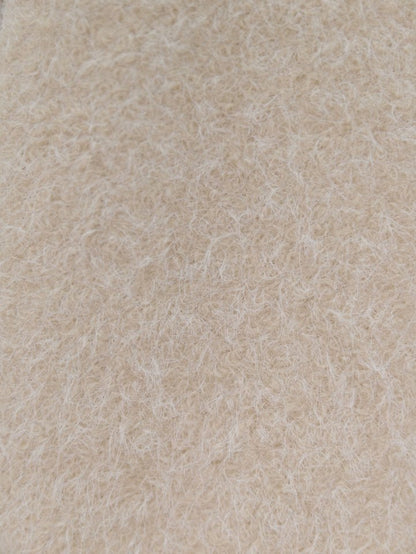 Önü Bağlamalı Kırçıllı Kaşe Ceket -Bej