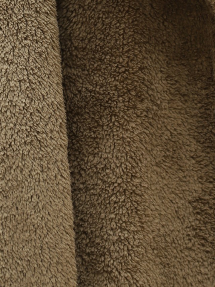 Boydan Düğmeli Cepli Pelüş Ceket -Kahve