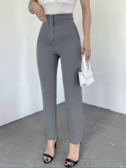 Zra Pileli Havuç Pantolon -Gri