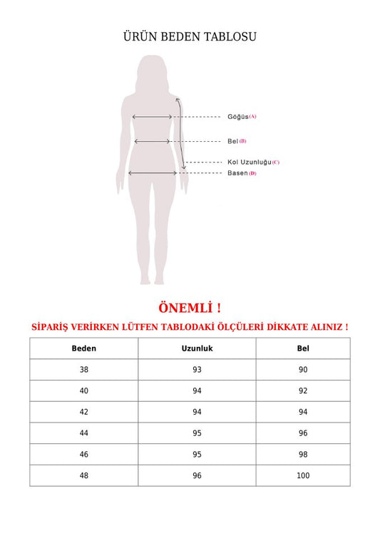 Duble Kumaş Beli Kuşaklı Bol Paça Pantolon    -Füme