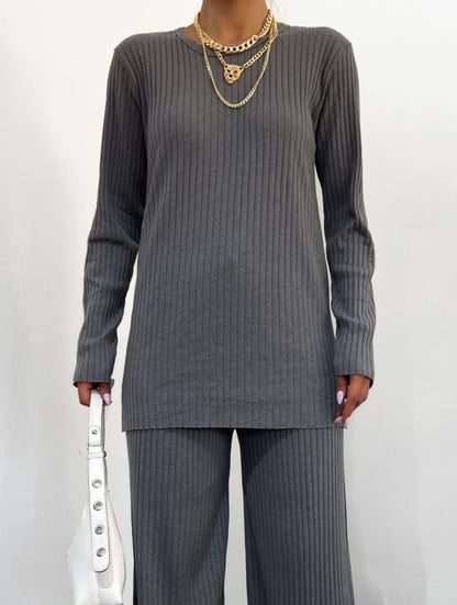 Bisiklet Yaka Kaşkorse Takım -Gri