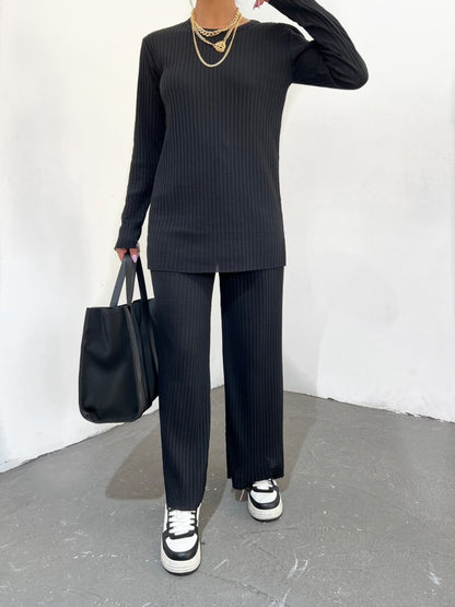 Bisiklet Yaka Kaşkorse Takım -Siyah